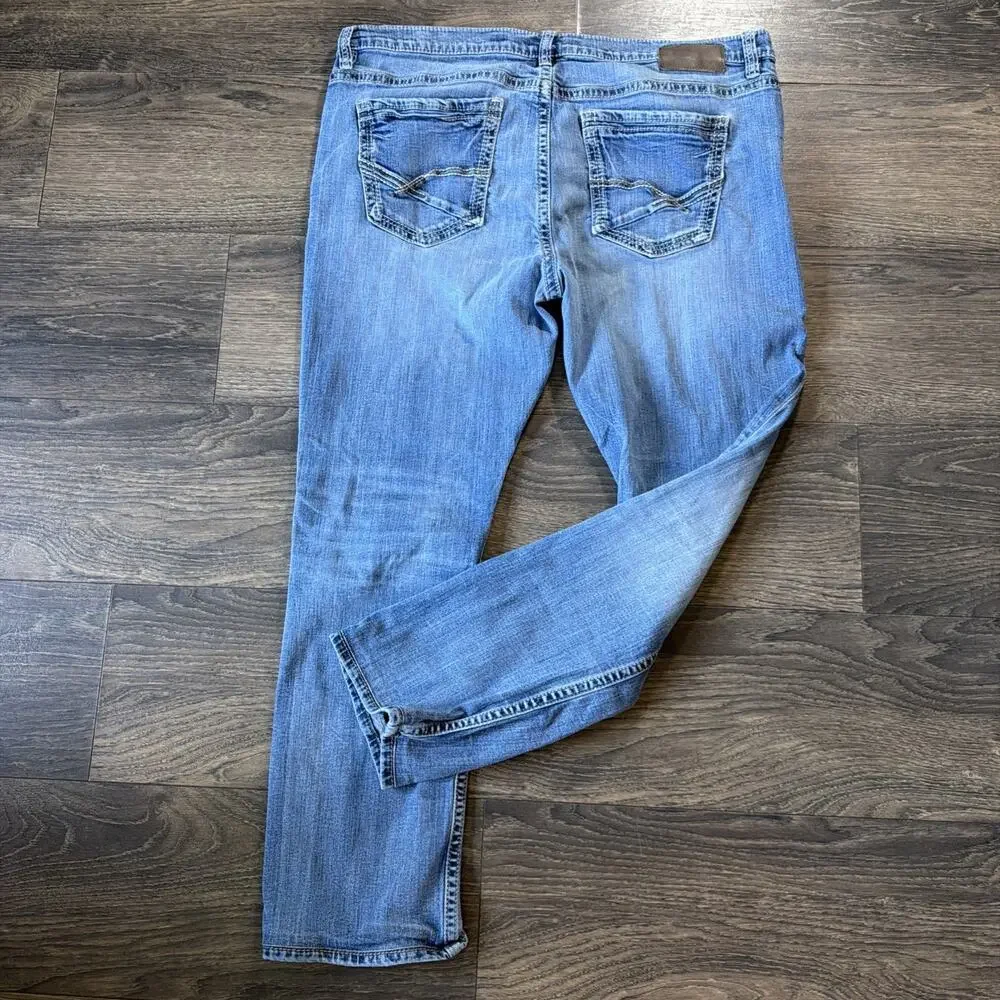 Y2K Buckle BKE Jake 42x32 Jeans Western Cowboy Grunge Straight Distressed Denim
